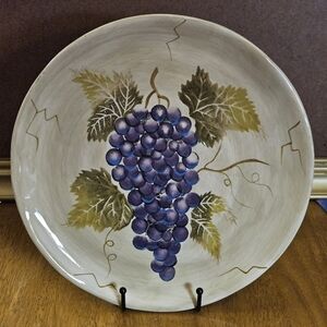 Tabletops Unlimited Cabernet Hand Painted Round Dinner Plate